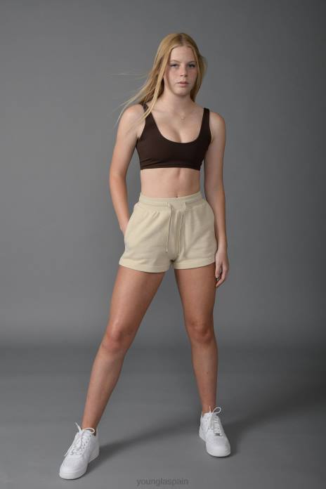 w101 - pantalones cortos de todos los días mujer YoungLA color topo claro 4Z0B1109 ropa
