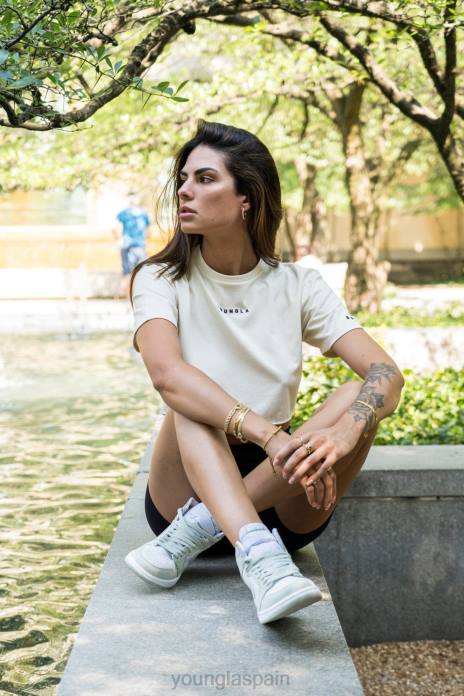 camiseta corta establecida w403 mujer YoungLA verde pistacho 4Z0B1026 ropa