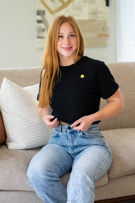 camiseta corta raglán w411 mujer YoungLA verde azulado 4Z0B1055 ropa