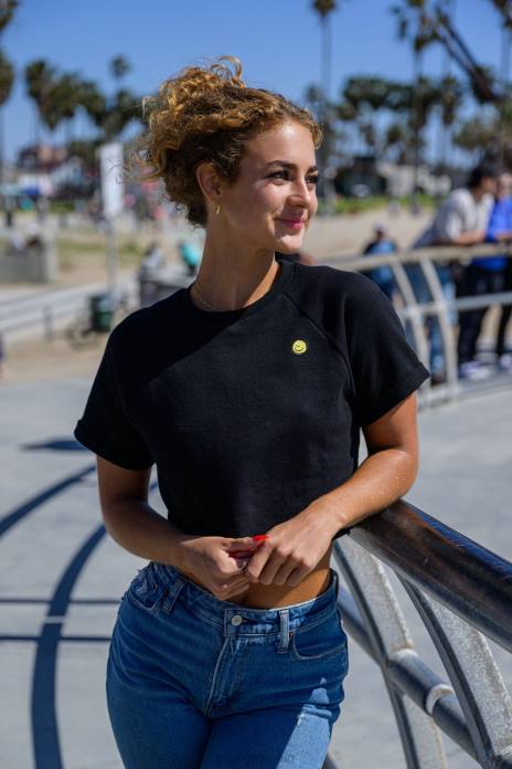 camiseta corta raglán w411 mujer YoungLA verde azulado 4Z0B1055 ropa