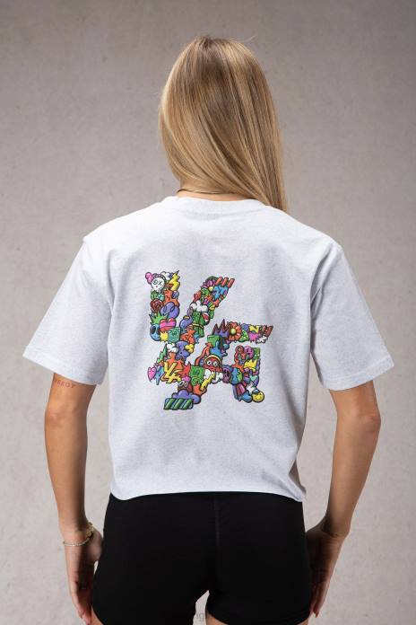 camiseta extragrande trippy w421 mujer YoungLA blanco brezo 4Z0B1079 ropa