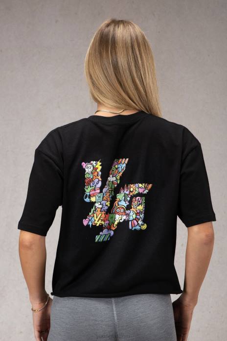 camiseta extragrande trippy w421 mujer YoungLA negro 4Z0B1080 ropa