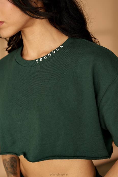 camiseta súper recortada w407 mujer YoungLA marrón 4Z0B1031 ropa