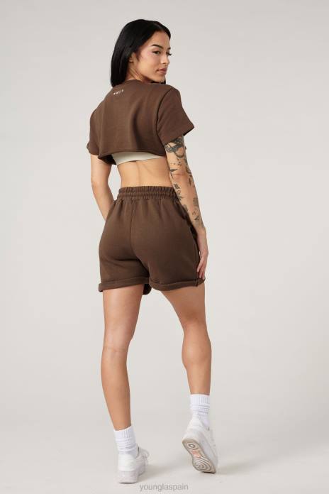 camiseta súper recortada w407 mujer YoungLA negro 4Z0B1034 ropa