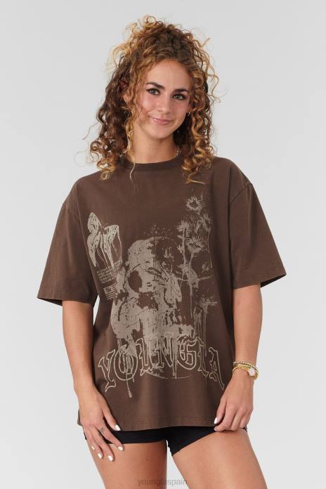 camisetas extragrandes fantasma w427 mujer YoungLA lavado de huesos 4Z0B1028 ropa