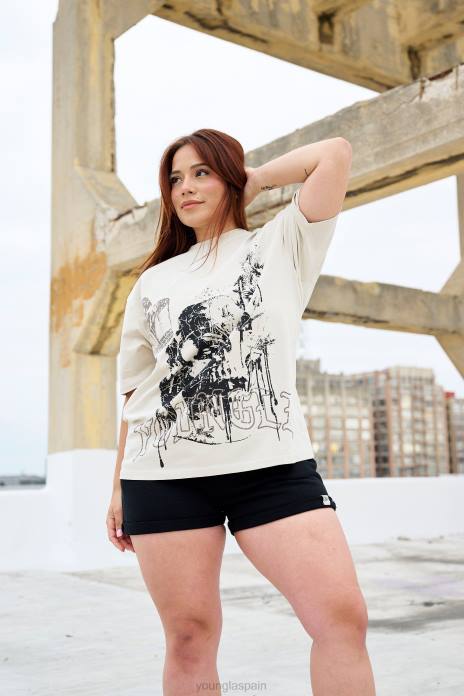 camisetas extragrandes fantasma w427 mujer YoungLA lavado de huesos 4Z0B1028 ropa