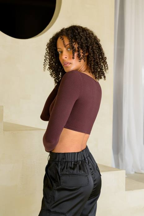 top corto gracia w419 mujer YoungLA merlot 4Z0B1045 ropa