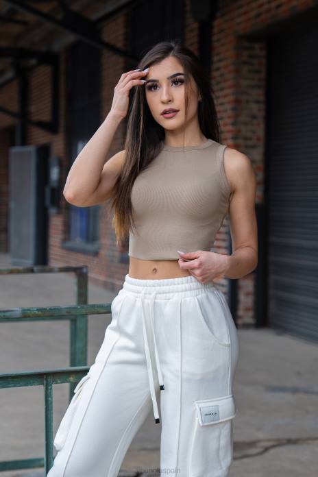 w314 - camiseta sin mangas flexrib mujer YoungLA niebla azul 4Z0B1063 ropa