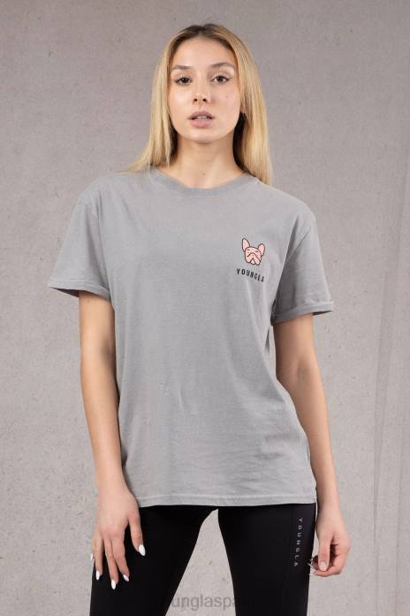 w417 camiseta extragrande iggy mujer YoungLA lavado gris claro 4Z0B1057 ropa