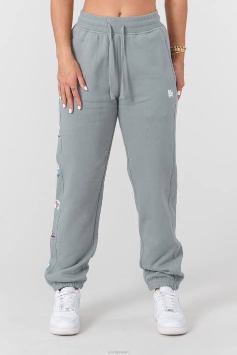 joggers de floración de invierno w203 mujer YoungLA cuero gris 4Z0B1120 ropa