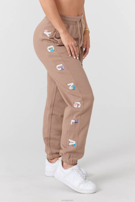 joggers de floración de invierno w203 mujer YoungLA marrón claro 4Z0B1119 ropa