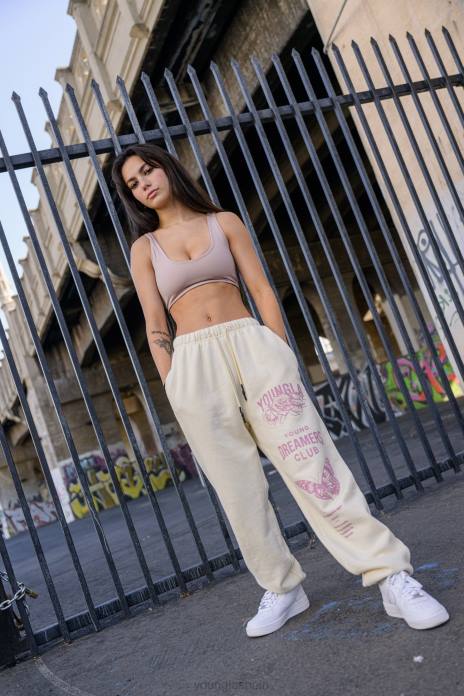 joggers soñadores w211 mujer YoungLA lavado marrón 4Z0B1171 ropa