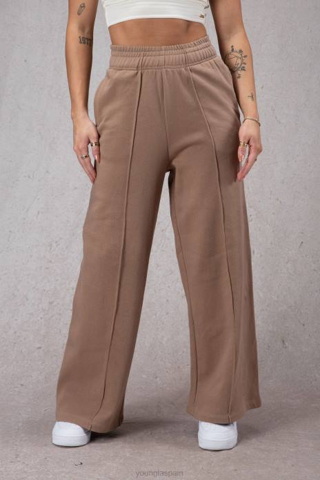 pantalones de lana de pierna ancha w201 mujer YoungLA Marfil 4Z0B1142 ropa
