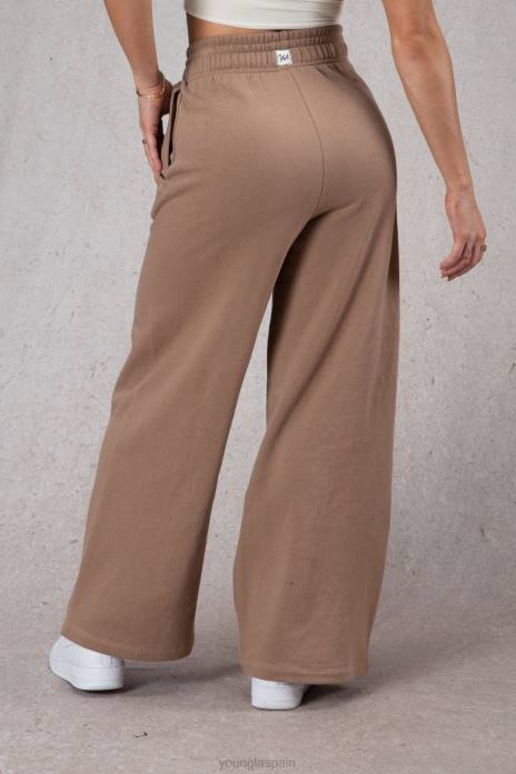 pantalones de lana de pierna ancha w201 mujer YoungLA marrón claro 4Z0B1144 ropa