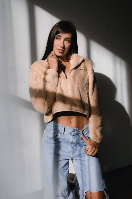 suéter de lana de peluche w506 mujer YoungLA negro 4Z0B1203 ropa