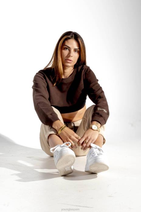 suéter súper corto w501 mujer YoungLA negro 4Z0B1200 ropa