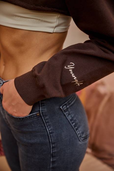 suéter súper corto w501 mujer YoungLA negro 4Z0B1200 ropa