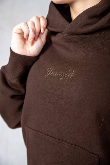 sudadera con capucha básica w502 mujer YoungLA hueso 4Z0B1191 ropa