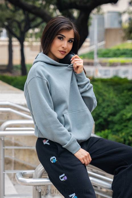 sudadera con capucha básica w502 mujer YoungLA negro 4Z0B1190 ropa