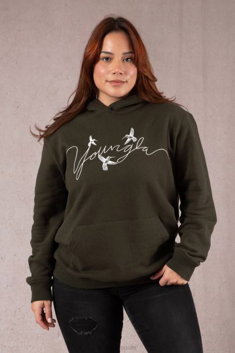 sudadera con capucha extragrande de colibrí w509 mujer YoungLA hueso 4Z0B1184 ropa