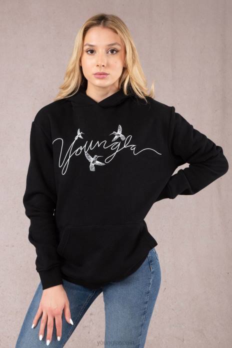 sudadera con capucha extragrande de colibrí w509 mujer YoungLA hueso 4Z0B1184 ropa