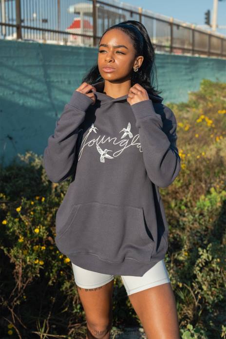 sudadera con capucha extragrande de colibrí w509 mujer YoungLA oliva oscuro 4Z0B1188 ropa