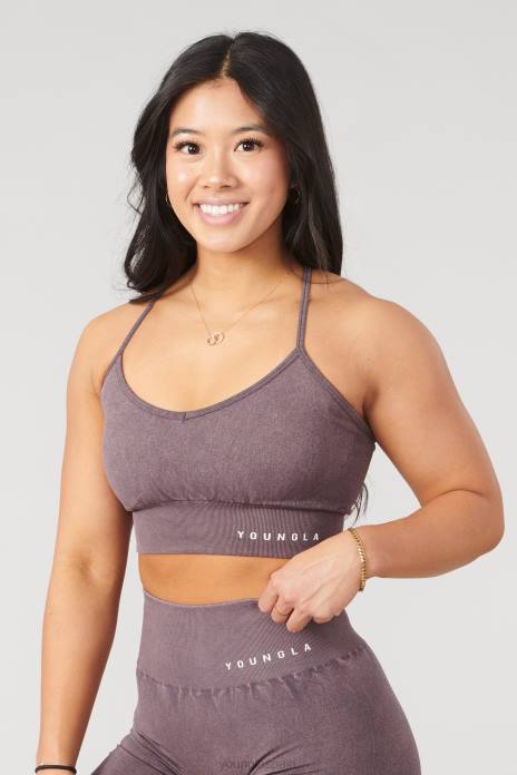 sujetador deportivo con espalda cruzada de carbono w311 mujer YoungLA lavado gris 4Z0B1005 ropa