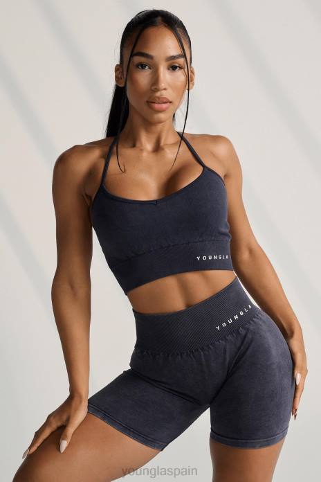 sujetador deportivo con espalda cruzada de carbono w311 mujer YoungLA lavado negro 4Z0B1004 ropa