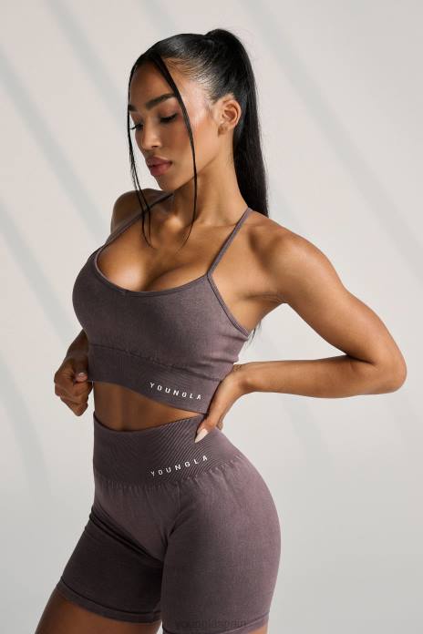 sujetador deportivo con espalda cruzada de carbono w311 mujer YoungLA trufa de ciruela 4Z0B1006 ropa