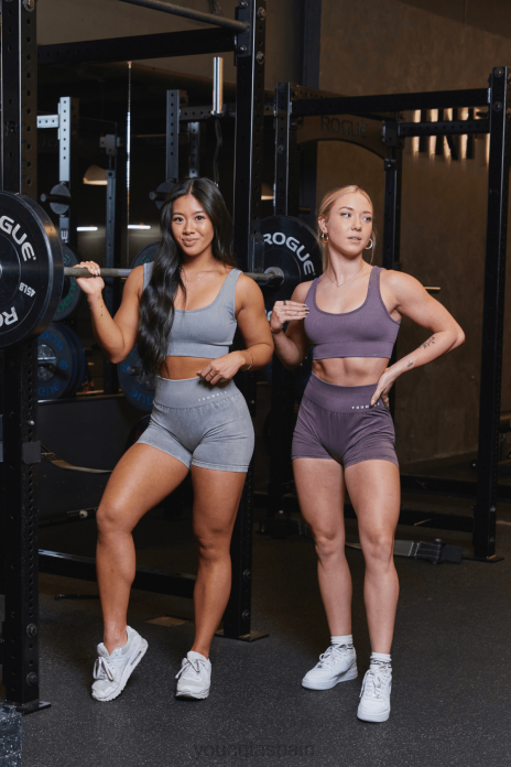 sujetador deportivo de canalé de carbono w315 mujer YoungLA lavado negro 4Z0B1007 ropa